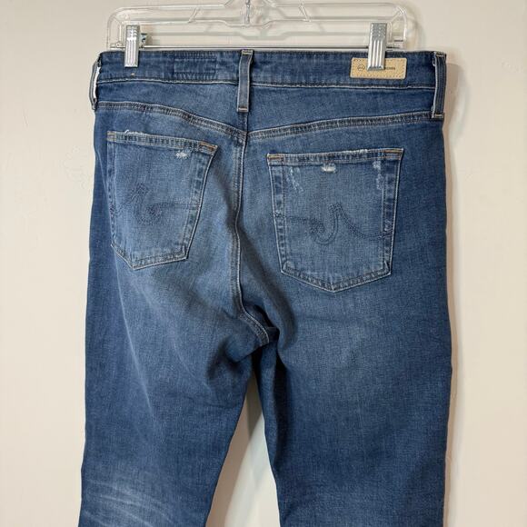 AG Adriano Goldschmied Farrah Boot Crop Jeans High Rise Blue Denim 31 - Picture 4 of 9